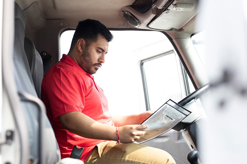 Man sitting in truck